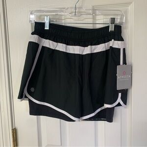 NWT Athleta Hana 2 in 1 Black Athletic Shorts Size Small